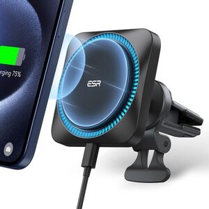 ESR 15W Car Charger with MagSafe + CryoBoost, Frosted Silver kép