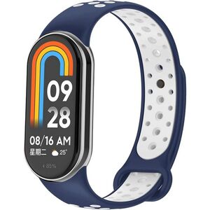 Eternico Sporty Xiaomi Smart Band 8 / 9 / 10 szíj - Aqua Blue and White kép