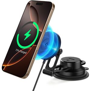 Spigen OneTap Pro 4 MagSafe Car Mount Charger Wireless Dashboard Windshield, fekete kép