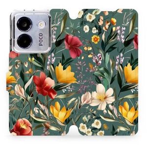 Mobiwear Poco M7 Pro 5G flip tok - zöld rét kép
