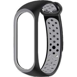 Eternico Sporty Xiaomi Mi band 5 / 6 / 7 - solid black and gray kép