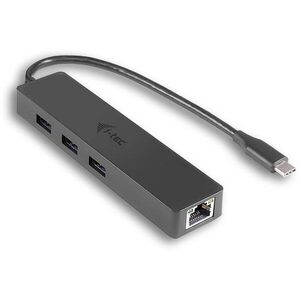 I-TEC USB-C Slim 3 port HUB GLAN kép