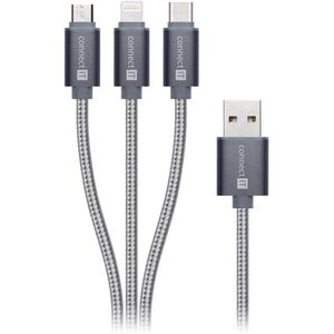 CONNECT IT Wirez 3in1, 1, 2 m, ezüst kép