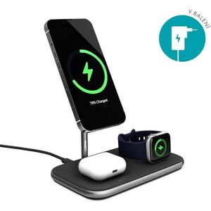 Epico 3in1 vezeték nélküli töltő Made for MagSafe adapterrel a csomagban - fekete kép