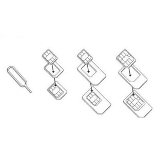 Forever SIM Adapter szett microSIM 3ff-2ff nano 4ff-2ff nano 4ff-3ff applikátorral kép