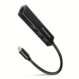 AXAGON HMC-GL3A SuperSpeed hub, USB-C 5Gbps to 3× USB-A & RJ-45 GLAN, metal kép
