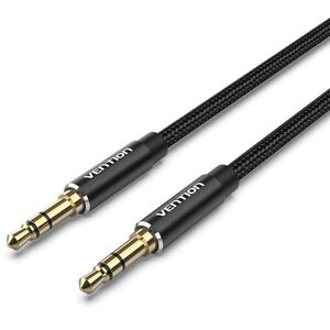 Vention Cotton Braided 3, 5 mm Male to Male Audio Cable 2 m Black Aluminum Alloy Type kép