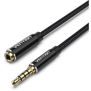 Vention Cotton Braided, TRRS, 3.5 mm, M to 3.5 mm F, Audio Extension, 5 m, Alu. Alloy Type, fekete kép