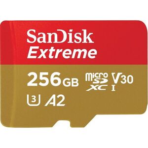 SANDISK microSDXC 256 GB Extreme + Rescue PRO Deluxe + SD adapter kép