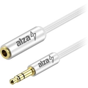 AlzaPower AluCore Audio 3.5mm Jack (M) to 3.5mm Jack (F), 1m - ezüst kép
