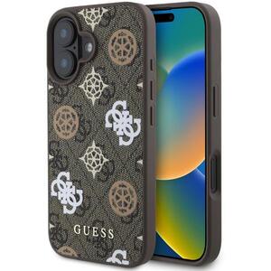 Guess PU 4G Peony MagSafe iPhone 16 Brown tok kép