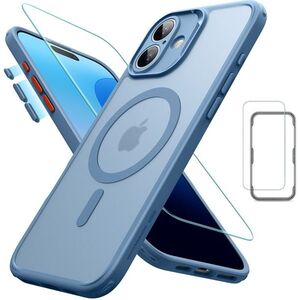 ESR Classic Pro Case (HaloLock) Set, Compatible with iPhone 16 Plus, Frosted Blue tok kép