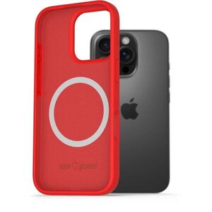 AlzaGuard iPhone 16 Pro Silicone Case Compatible with Magsafe piros tok kép