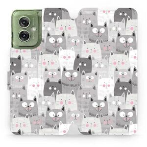 Mobiwear Motorola Moto G55 5G flip tok - macskák kép
