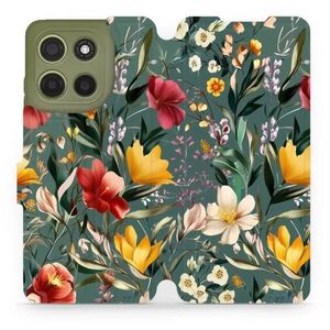 Mobiwear Motorola Moto G15 flip tok - zöld rét kép