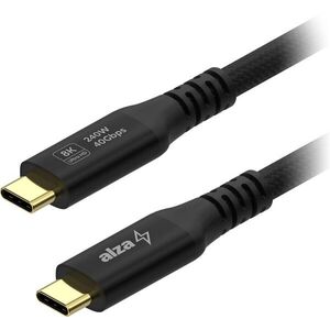 AlzaPower AluCore USB-C to USB-C USB4 Gen 3x2 240W, 1 m, fekete kép
