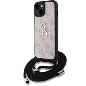 Guess PU 4G Metal Logo Crossbody iPhone 15 rózsaszín tok kép