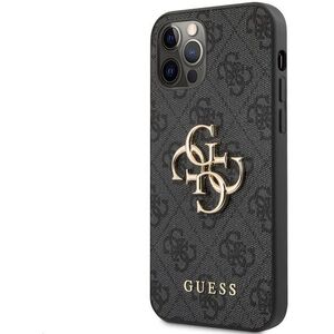 Guess PU 4G Metal Logo Apple iPhone 12/12 Pro Grey tok kép