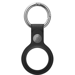 AlzaGuard Genuine Leather Keychain, Airtag - fekete kép