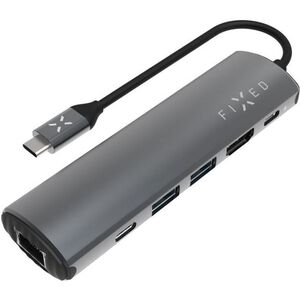 FIXED HUB Pro 6in1 USB-C 3.2 Gen2 4k60Hz laptopokhoz és tabletekhez, szürke kép