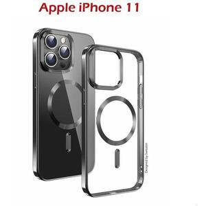 Swissten Clear Jelly MagStick Metallic iPhone 11 fekete tok kép