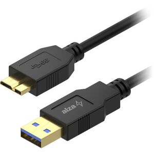 AlzaPower Core USB-A (M) to MicroUSB-B 3.2 Gen 1, 1 m - fekete kép