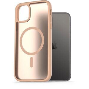 AlzaGuard Matte Case Compatible with Magsafe iPhone 11 homoksárga tok kép