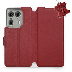 Mobiwear Motorola EDGE 50 Ultra sötétpiros bőr flip tok - L_DRS kép