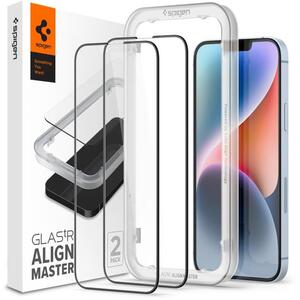Spigen Glass tR AlignMaster HD 1 Pack FC Black iPhone 14 / 13 Pro / 13 üvegfólai kép