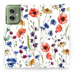 Mobiwear Motorola Moto G55 5G flip tok - mezei virágok kép