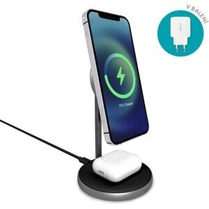 Epico 2in1 vezeték nélküli töltő MagSafe rögzítés támogatással - fekete kép
