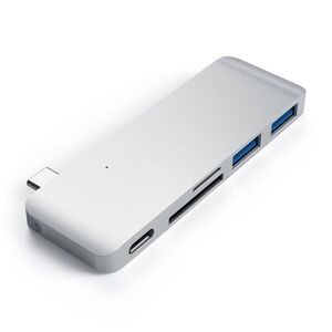 Satechi Aluminium Type-C Passthrough USB Hub (3x USB 3.0, MicroSD) - ezüst kép