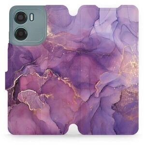 Mobiwear Motorola Moto G05 flip tok - lila márvány kép