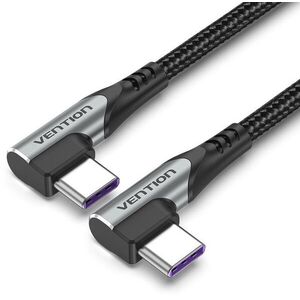 Vention Type-C (USB-C) 2.0 to USB-C Dual Right Angle 0.5m Gray Aluminum Alloy Type kép