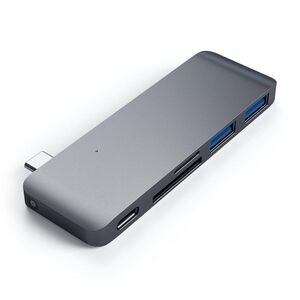 Satechi Aluminium Type-C Passthrough USB Hub (3x USB 3.0, MicroSD) - Asztroszürke kép