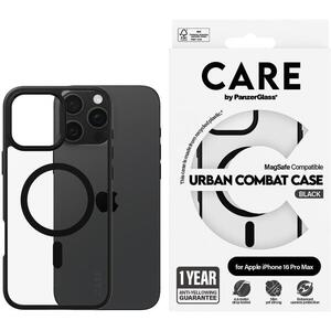 PanzerGlass CARE Apple iPhone 16 Pro Max MagSafe Urban Combat fekete/fekete nem sárguló tok kép