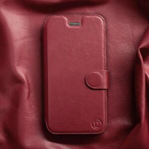 Mobiwear Honor 200 Lite sötétpiros bőr flip tok - L_DRS kép