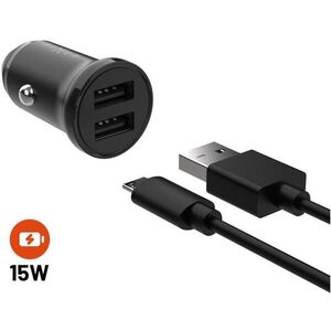 FIXED 2xUSB kimenettel és USB/mikro USB kábellel 1 méter 15W Smart Rapid Charge fekete kép