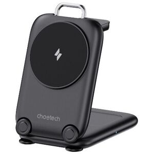 Choetech 3 in 1 Magnetic Unique Travel Wireless Charger Stand for iphone/airpods/Apple watch black kép