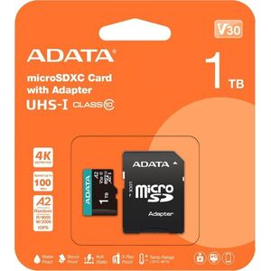ADATA MicroSDXC 1TB Premier Pro + SD adapter kép
