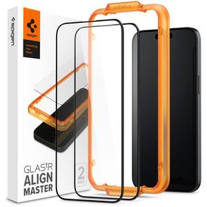 Spigen Glass tR AlignMaster 2 Pack FC Black iPhone 15 Pro üvegfólia kép