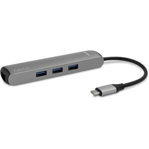 Epico Type-C Hub Slim 4K HDMI & Ethernet - silver, black cable kép