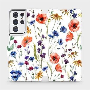 Mobiwear Samsung Galaxy S21 Ultra flip tok - MP04S, mezei virágok kép