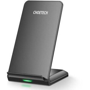 ChoeTech 15W 2 Coils Super Fast Wireless Charging Stand Black kép