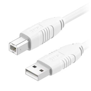 AlzaPower LinkCore USB-A to USB-B 3m, fehér kép