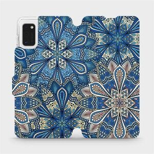 Mobiwear V108P Samsung Galaxy A41 flipes tok - kék mandala virágok kép