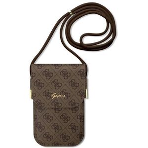 Guess PU 4G Metal Logo Script Phone Bag barna kép