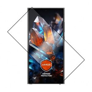FIXED Armor Samsung Galaxy S24 Ultra üvegfólia, ujjlenyomat-olvasó támogatás, fekete kép