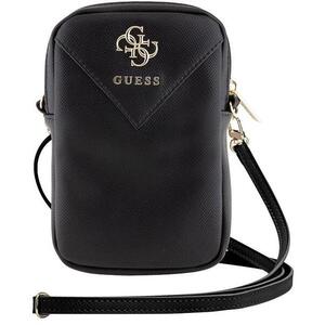 Guess Grained 4G Metal Logo fekete cipzáras PU telefon táska kép