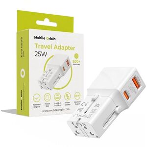 Mobile Origin Travel Adapter 25W EU / US / UK / AU White kép